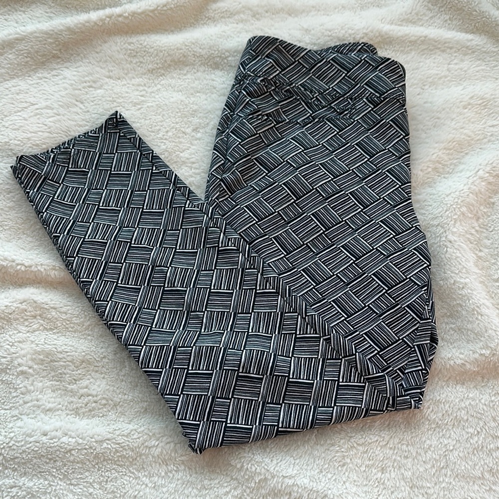 Adidas Black and White Geometric Golf Pants